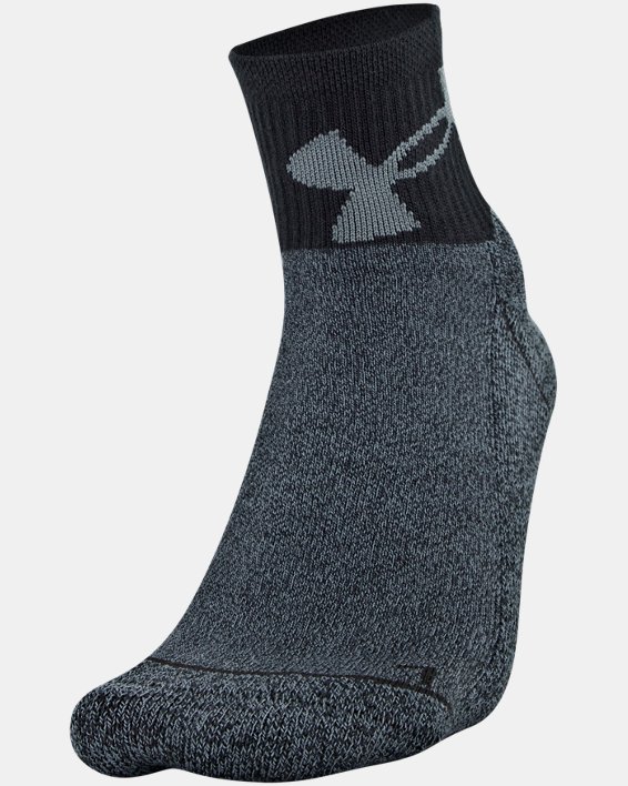 Men's UA Phenom Quarter – 3-Pack Socks, Black, pdpMainDesktop image number 2